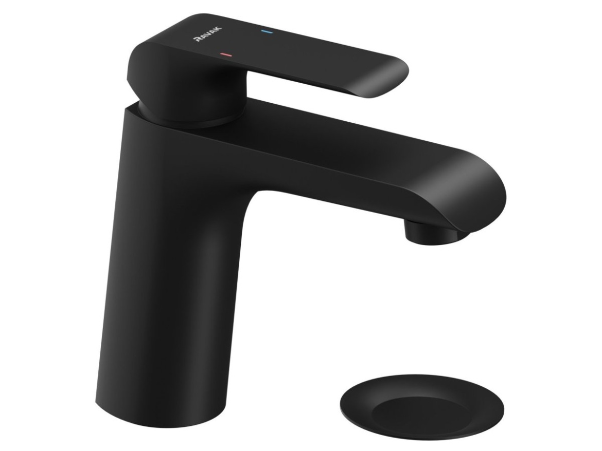 Ravak FL 013.20BL Umývadlová batéria 151 mm s odtokovou armatúrou ClickClack, čierna