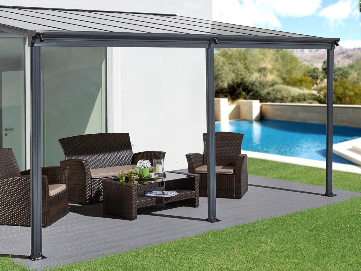 Hliníková pergola + čirý PC Lanit Plast Wall