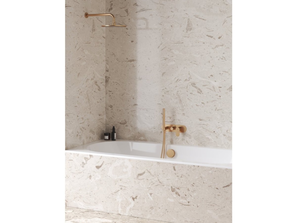 Ravak EL 065.60RGB.O2.RB07D.+S Podomítková baterie 2cestná bez tělesa, se sprchovým setem, Rose Gold Brushed