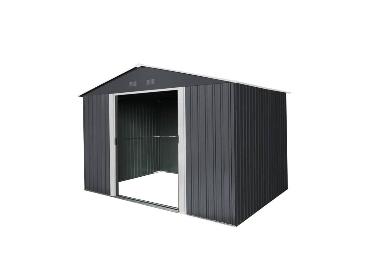 Zahradní domek kovový 3 x 2,4 m se sedlovou střechou antracit Riwall PRO RMSA 8x10 Anthracite