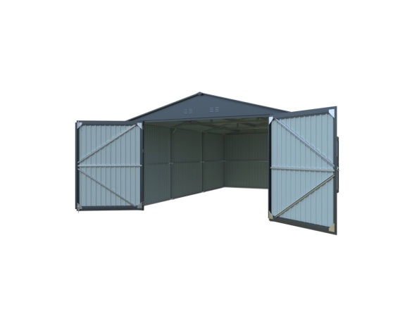 Fém garázs 3,8 x 6 m nyeregtetővel, antracit színű Riwall PRO RMCG 20x13 Anthracite
