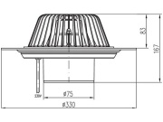 Střešní gravitační vpusť Chuděj Vortex 75