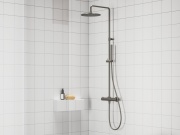 Ravak ES 091.60RGB Sprchový sloup s termostatickou baterií, posuvný, se sprchovým setem, Rose Gold Brushed