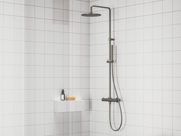 Ravak ES 091.60RGB Sprchový stĺp s termostatickou batériou, so sprchovým setom, Rose Gold Brushed