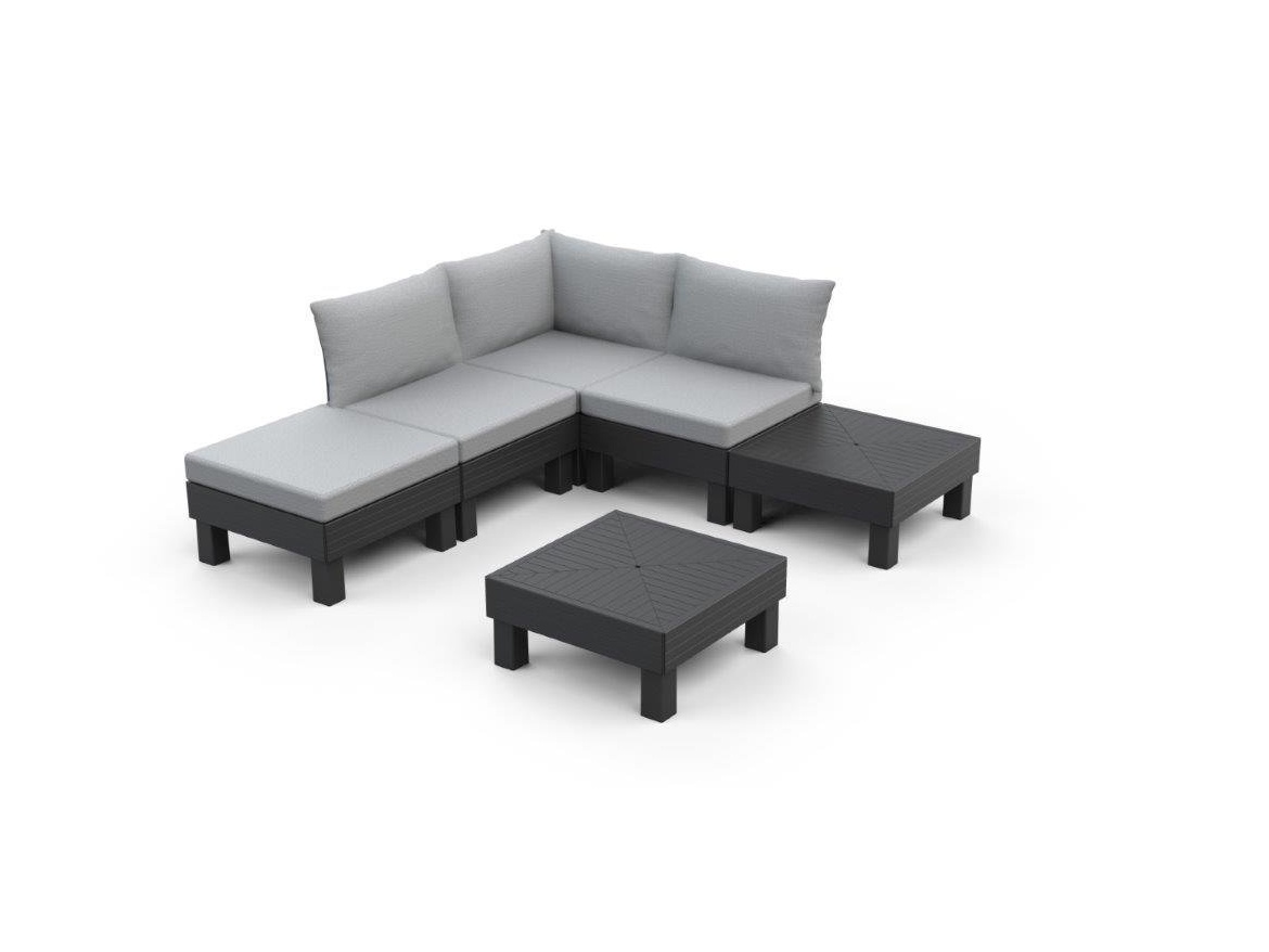 Keter Zahradní nábytek  Elements 5místný modulární set grafitový