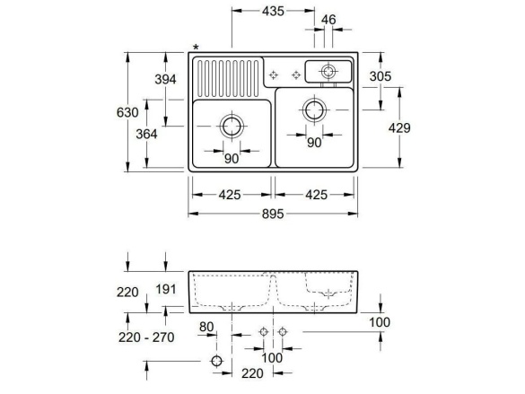 Kuchyňské dřezy Villeroy & Boch Double 895.2