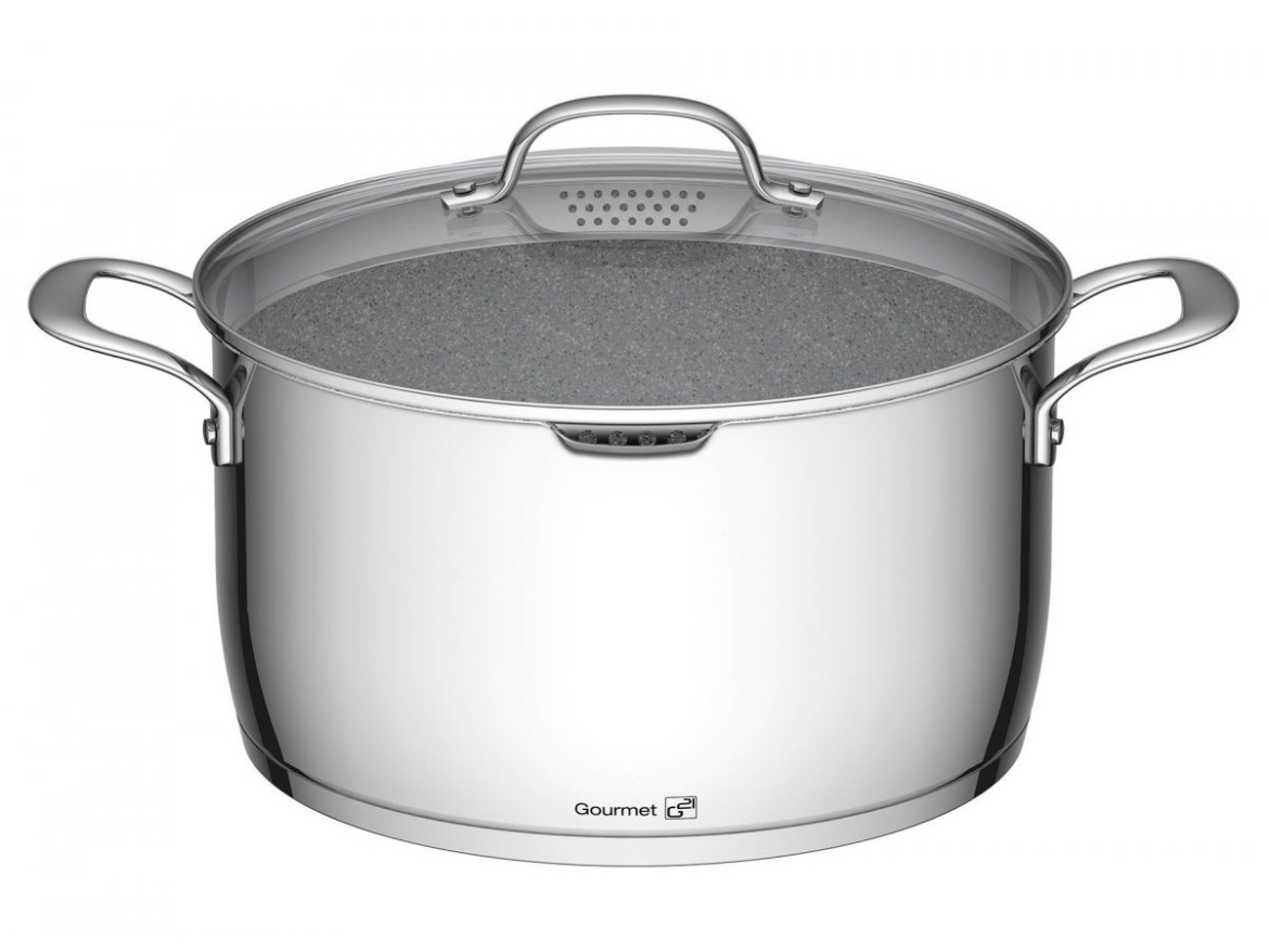 G21 Hrnec  Gourmet Miracle s cedníkem 28 cm s poklicí nerez/greblon