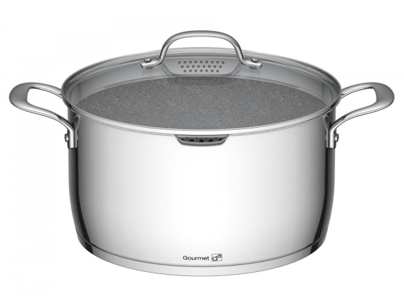 G21 Hrnec  Gourmet Miracle s cedníkem 28 cm s poklicí nerez/greblon