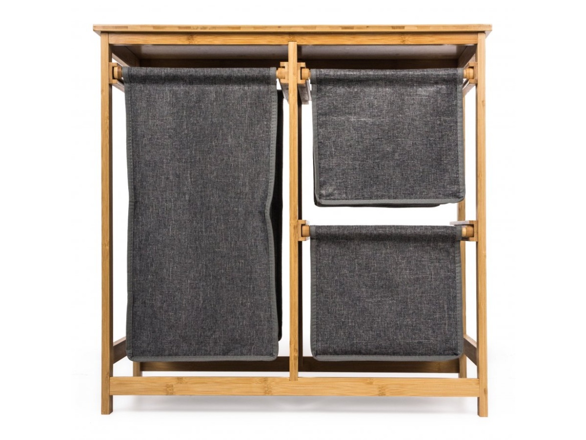G21 Koš na prádlo  38 l s úložnými boxy, bambusový