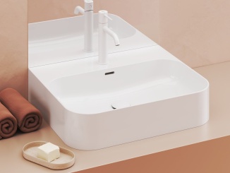 Sanitárna keramika –  Ravak Umývadlo Ceramic Slim Wall R 55, s otvorom pre batériu, s prepadom, biela