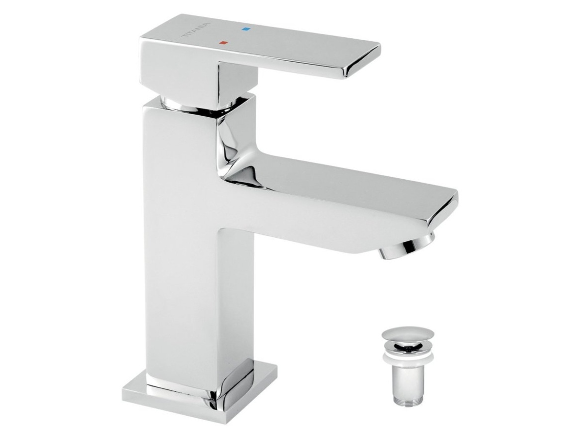 Novaservis Umyvadlová baterie Titania Cube, chrom, stojánková, s výpustí,  98803,0