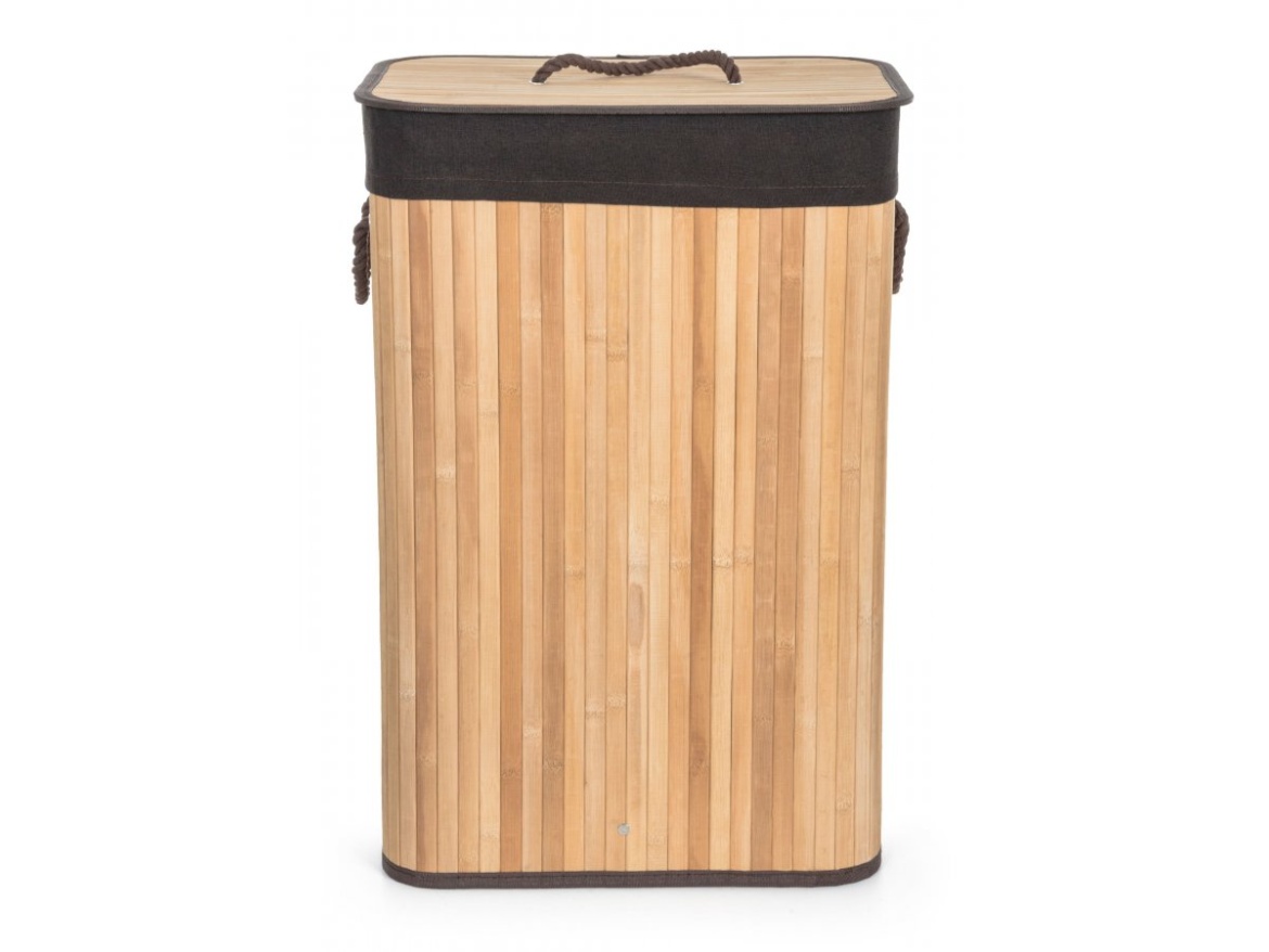 G21 Koš na prádlo  72 l, bambusový s hnědým košem
