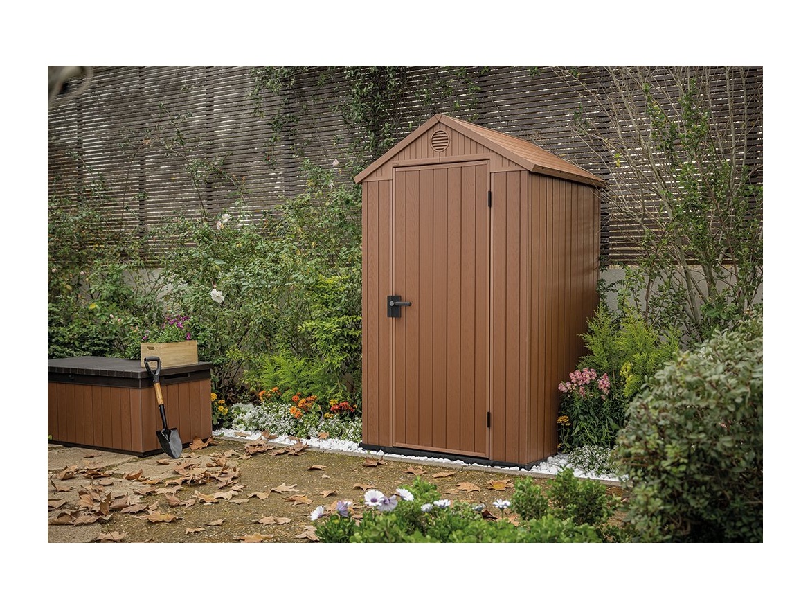 Plastový zahradní domek Keter Darwin 4 x 4 hnědý, s podlahou
