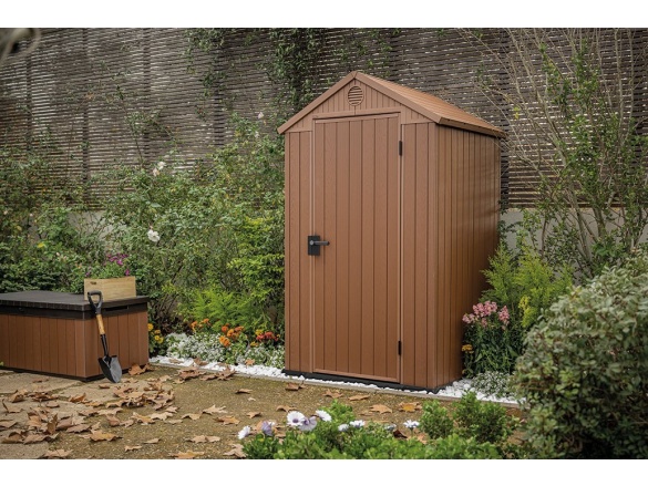 Plastový záhradný domček Keter Darwin 4 x 4 hnědý, s podlahou