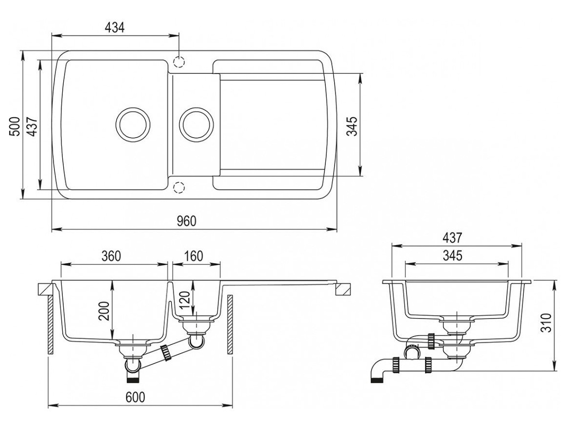 Kuchyňské dřezy Helika Lira 960.10E
