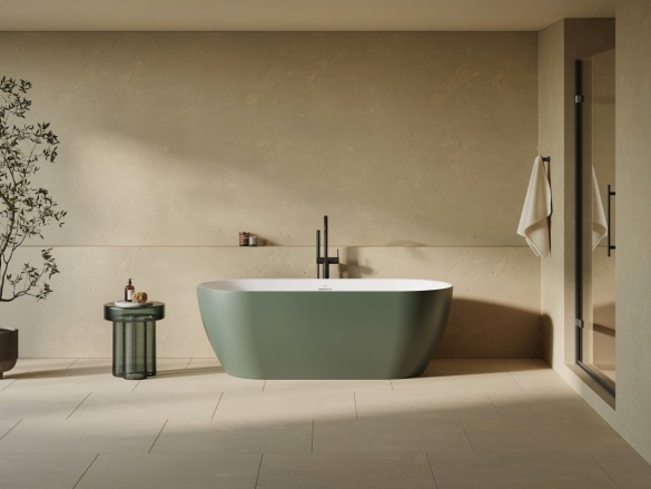 Ravak Vana Freedom O Tec 170x77 volně stojící, Alabaster Pink/bílá, krytka odtoku bílá/černá/chrom