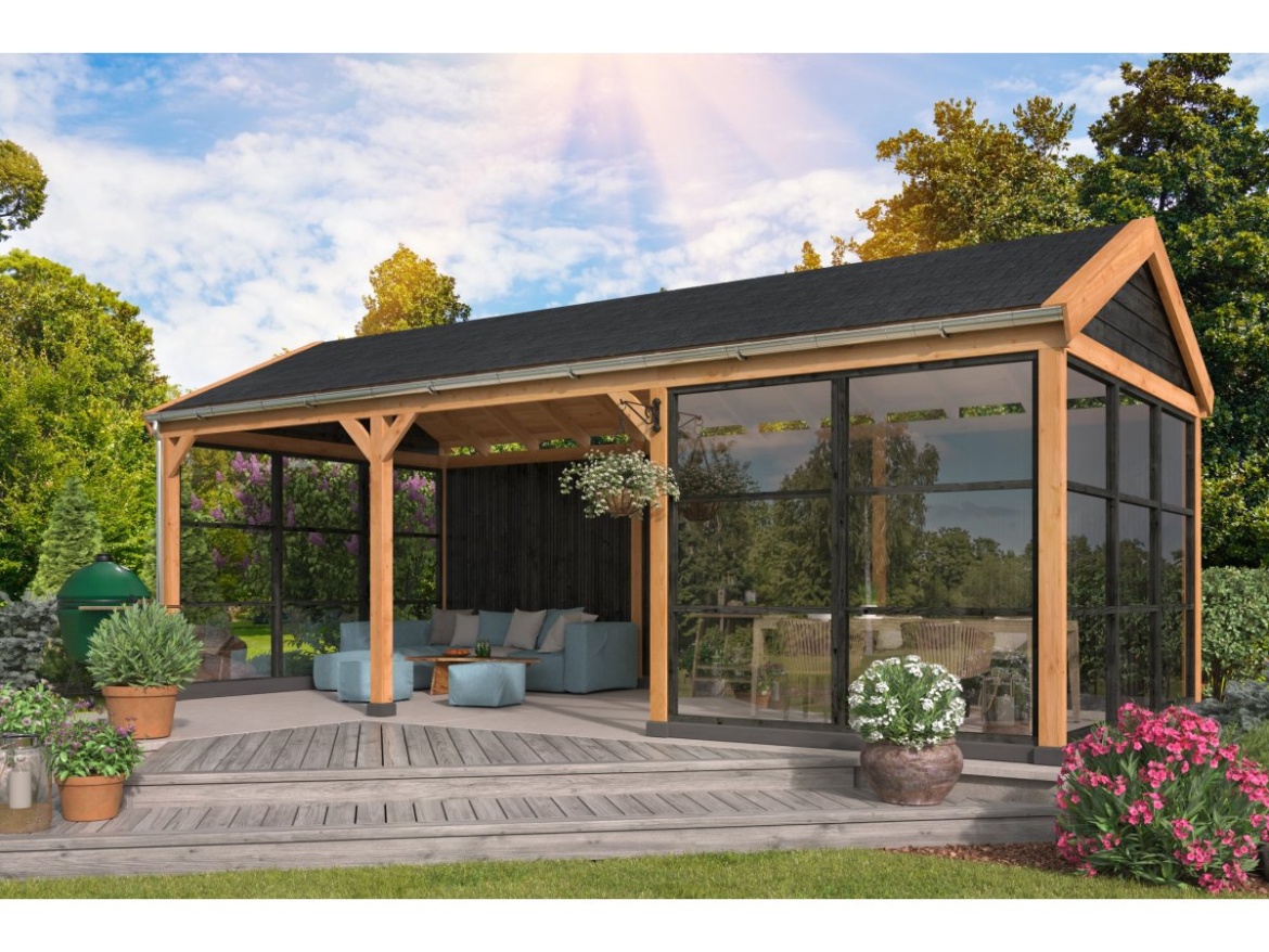 Wood satteldach Göteborg, typ 2 (schwarz gesprühte Wände)