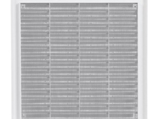 Hranaté – Haco Větrací mřížka 250 × 250 mm, se síťovinou a krytem, bílá, 0303