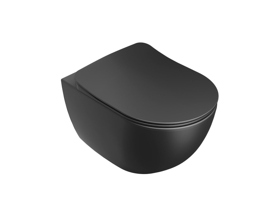 Ravak WC Uni Chrome RimOff, závesné, čierna