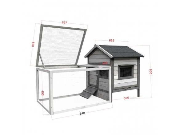 Dřevěná králíkárna Scobax Fluffle