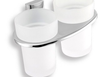 Koupelna a WC – Novaservis Držák kartáčků a pasty dvojitý Metalia 12, sklo/chrom, , 0257,0