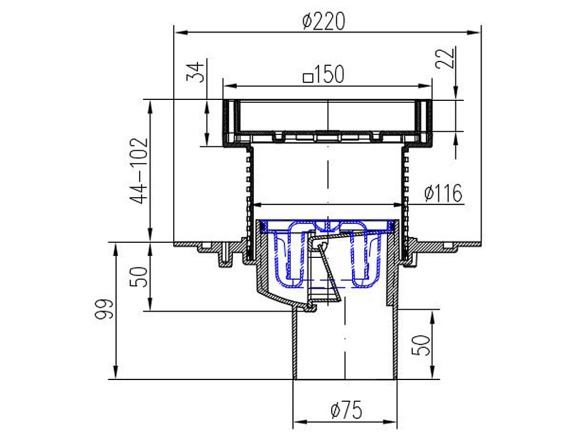 Vpusť Chuděj PVSU 75 (univerzální)