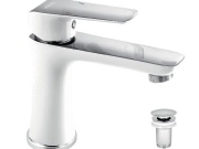 Novaservis Umyvadlová baterie Nobless Tina, bílá/chrom, stojánková, s výpustí,  38003,1