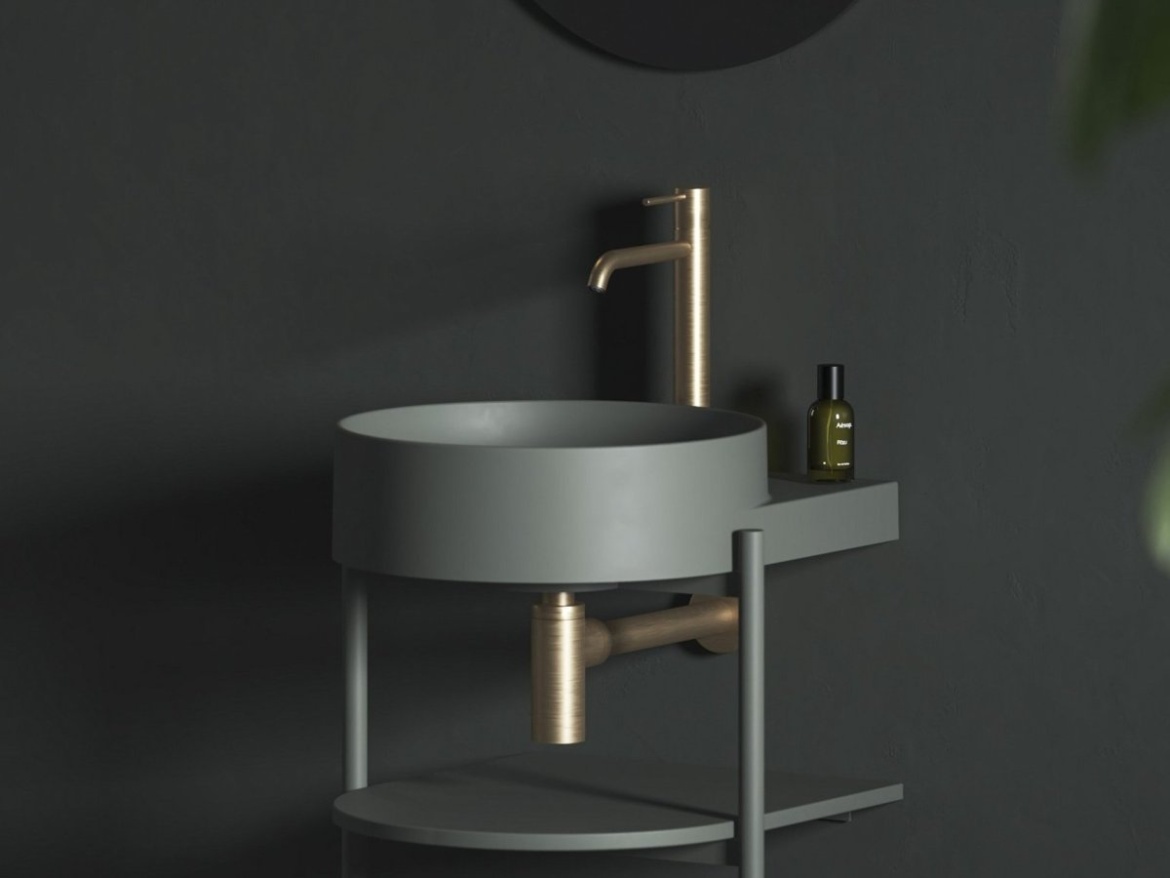 Ravak Umyvadlo Yard 40, s otvorem pro baterii, bez přepadu, černá matná