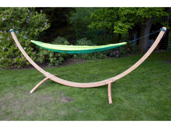 Hamaka Houpací síť pro dva Camping + Slap strap (zelený SET)