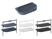 Ravak Umyvadlo Yard 80, s otvorem pro baterii, bez přepadu, Smoke Grey