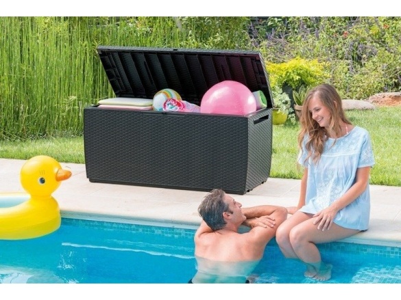 Keter Keter Capri Ratan - zahradní úložný box 305 L - 123 x 53 x 57 cm - antracit