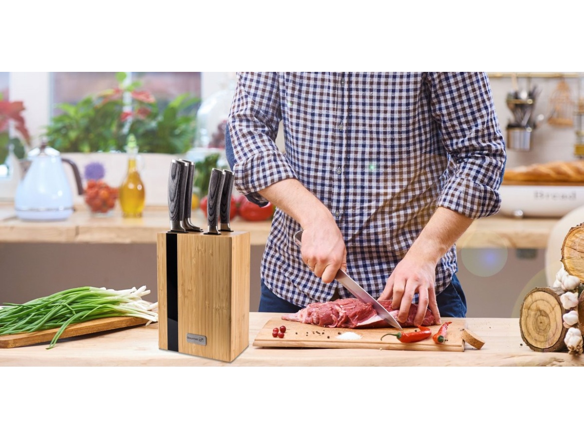 G21 Sada nožů  Gourmet Rustic 5 ks + bambusový blok