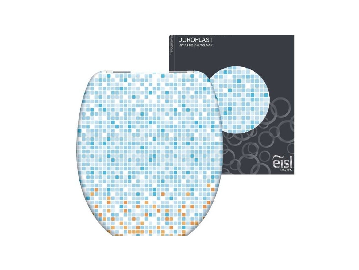 WC sedátka, záchodová prkna Schütte MOSAIK BLAU-ORANGE | Duroplast, Soft Close