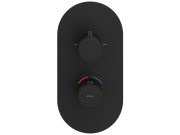 Ravak ES 063.20GB.O2.RB07C Termostatická podomietková batéria 2-cestná pre R-box, Graphite Brushed