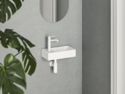 Ravak Umývátko Veda Wall 40 L, s otvorem pro baterii, bez přepadu, černá matná