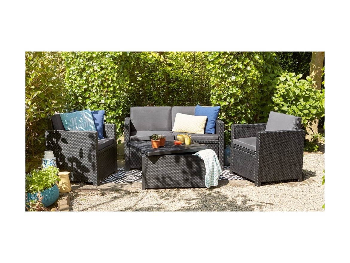 Keter Zahradní set  MONACO s úložným stolem - šedý