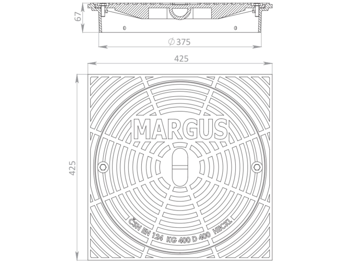 Hranatý poklop Heckl Margus