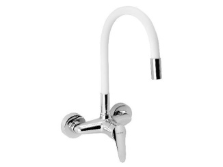 Vodovodné batérie – Novaservis Dřezová baterie TITANIA IRIS, 150 mm, chrom-bílá, nástěnná, bez výpustě, 94480,0B