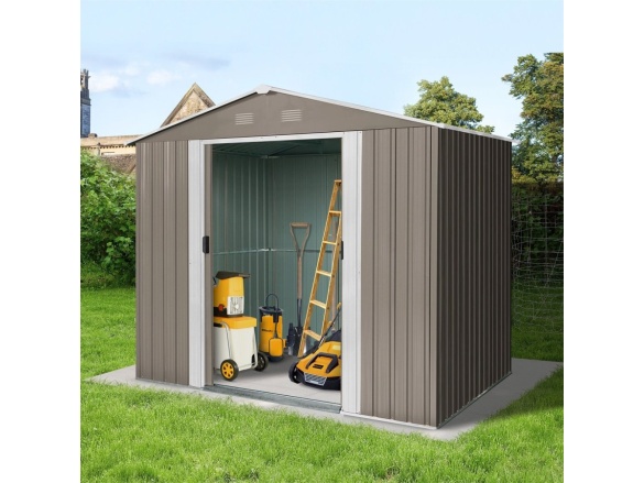 Plechový záhradný domček Riwall PRO RMSA 6x8 Brown