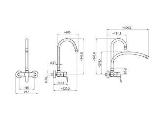 Vodovodné batérie – Novaservis Dřezová baterie Titania 150 mm, černá-chrom, nástěnná, 94480,0C