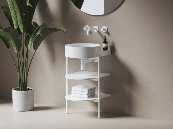 Ravak Umývadlo Yard 40, bez otvoru pre batériu, bez prepadu, Smoke Grey