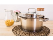 G21 Hrnec  Gourmet Magic s cedníkem 28 cm s poklicí nerez