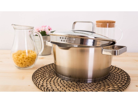 G21 Hrnec  Gourmet Magic s cedníkem 28 cm s poklicí nerez