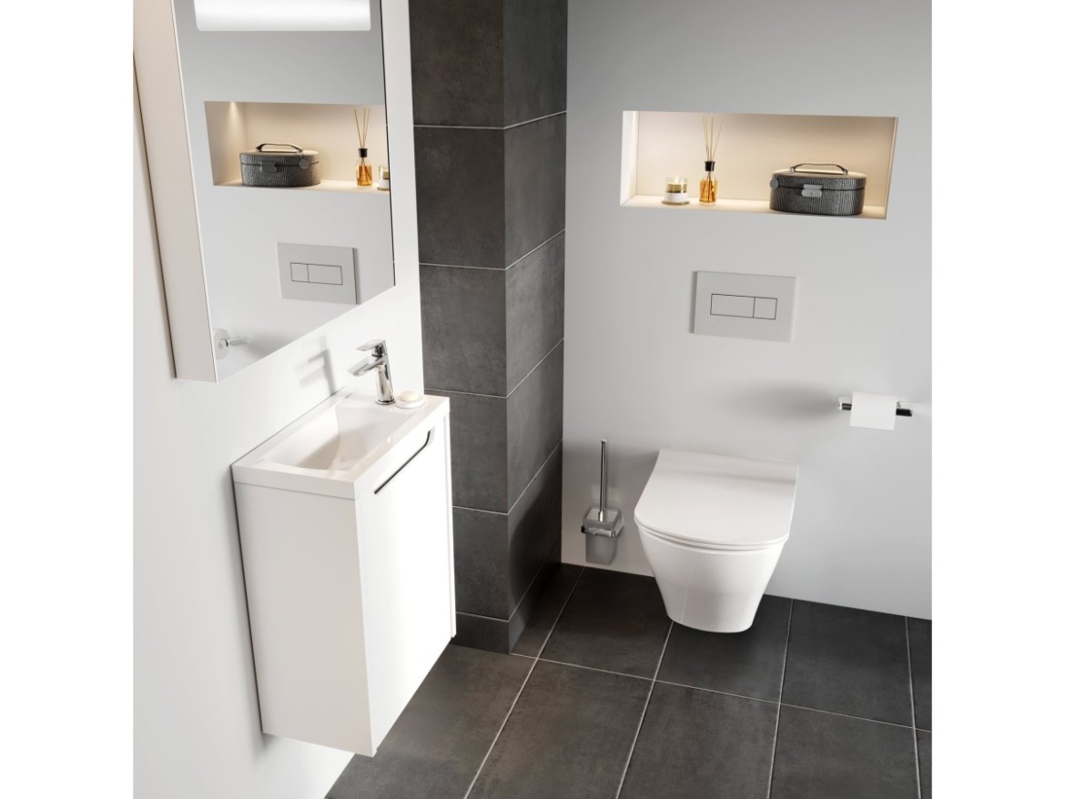 Ravak TD 410.20BL Držák s WC štětkou a nádobkou, černá