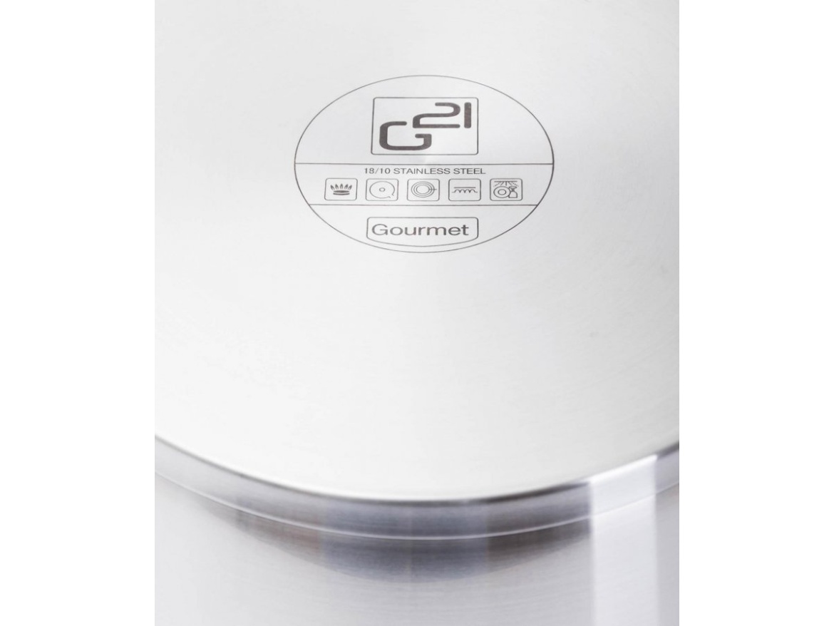 G21 Sada nádobí  Gourmet Miracle s cedníkem, 4 díly, nerez/greblon