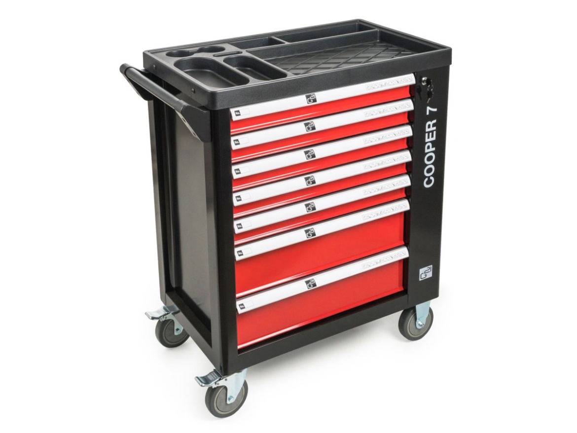 G21 Dílenský vozík  Cooper 7, černo-červený