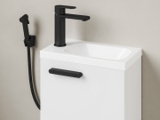 Ravak CR II 112.00CR Umyvadlová stojánková baterie 175 mm s bidetovou sprškou a držákem na zeď, bez výpusti, chrom