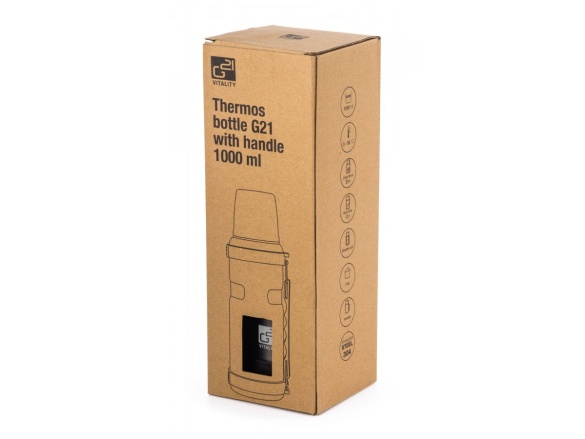 G21 Termoláhev  na pití, 1000 ml, ocelově šedá s rukojetí