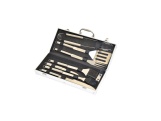 7 darabos rozsdamentes acél grillező szerszámkészlet tokban Riwall PRO RBBQ 7S SET