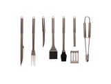 7 darabos rozsdamentes acél grillező szerszámkészlet tokban Riwall PRO RBBQ 7S SET